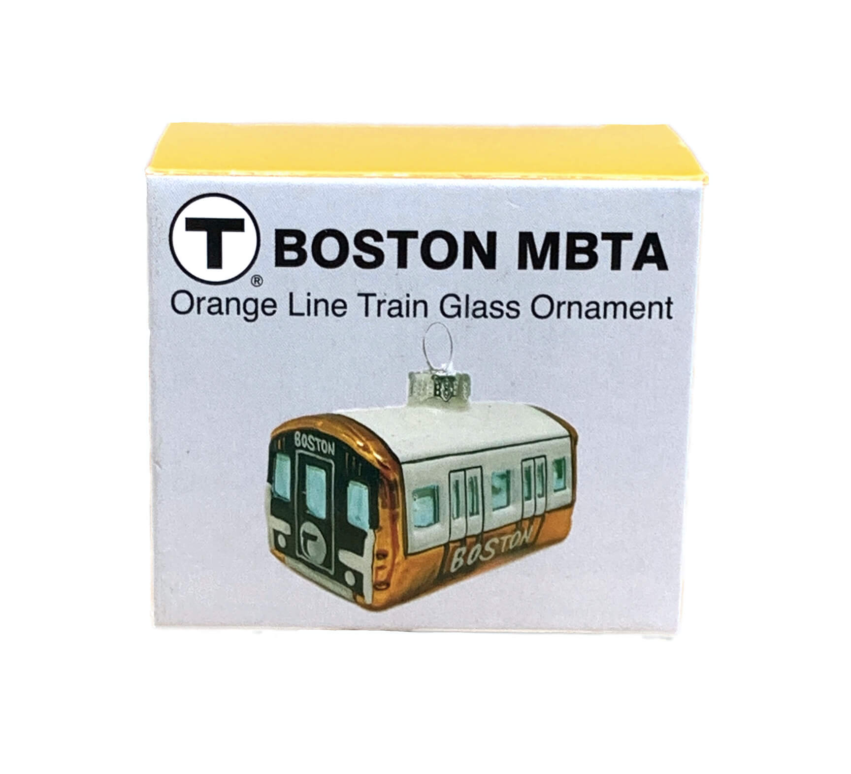 Boston MBTA Orange Line Subway Train Christmas Tree Ornament in Gift Box